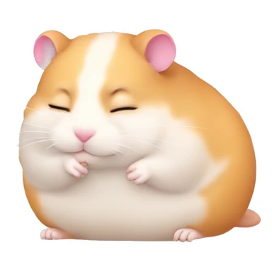 A pink hamster, sleeping sticker