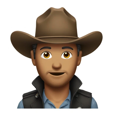 Raphaël Glucksmann with cow-boy hat sticker
