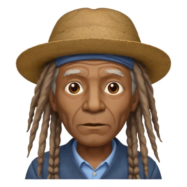 dreadlocks old man, hat sticker