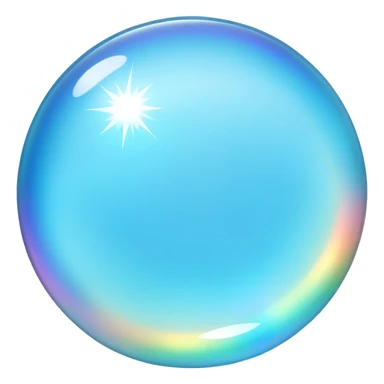 Round cut blue smithsonite gemstone with sky blue color and holographic rainbow reflections sticker