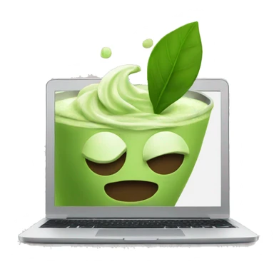 Matcha and laptop  sticker