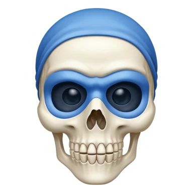 skeleton wearing blue mask sticker