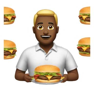 Big person eatig burgers sticker
