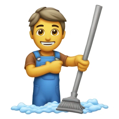 Cleaning of rug emoji sticker