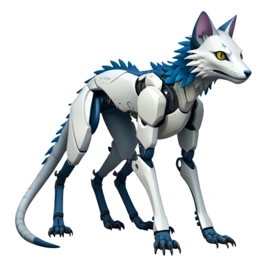 Modern Futuristic Feral Cyborg-Vernid-Sergal-Feline-Trico-species, 4 legs, by LiLaiRa full body sticker