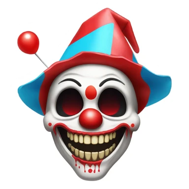 skull + clown sticker