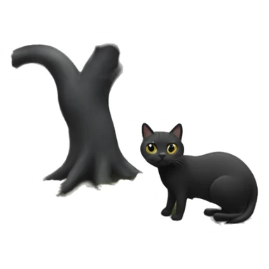 Black tree with a white cat in it sticker