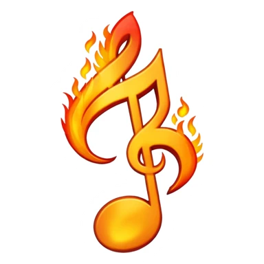 Fire emoji with musical notes for 'Despacito' sticker