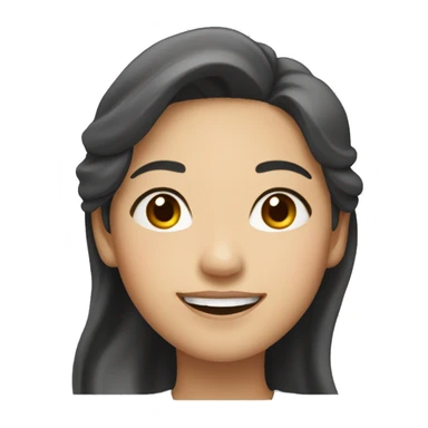 Asian woman in yonger with a pretty smile sticker