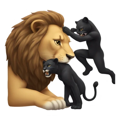 Lion bitting a black panthers back sticker