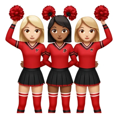 Black and red cheer girls with D on chest  sticker