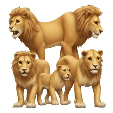 A family of lions sticker