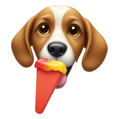 dog eating popsicle sticker