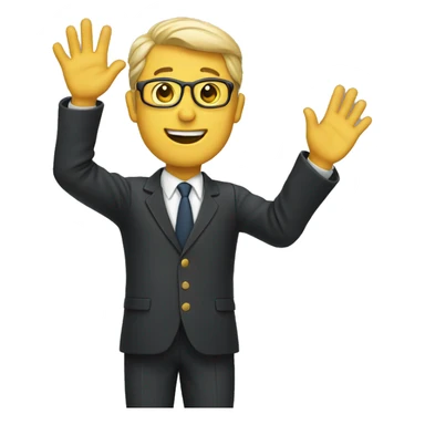 director of technology waving sticker