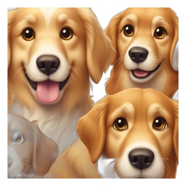 Golden retriever, chip and dale in one picture sticker