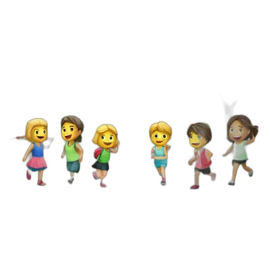 children play at a shcool with beautiful green mountain in the background sticker