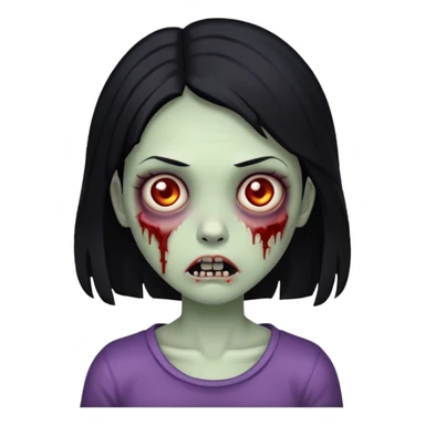 ios zombie girl with black hair  sticker