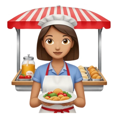 woman in food stall sticker
