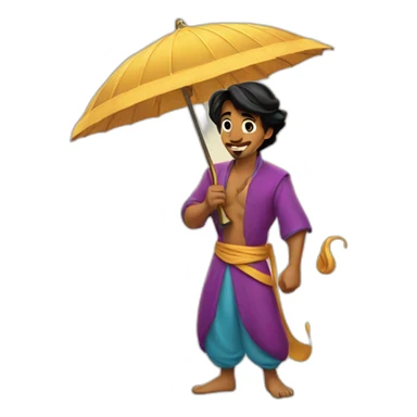 Aladdin with an umbrella sticker