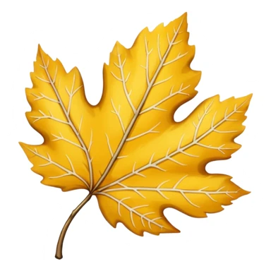 yellow round birch leaf  sticker