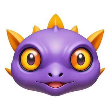 Purple and yellow and orange Pokémon-Fakémon-creature sticker