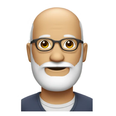 smiley white beard and round glasses and no hair on the head sticker