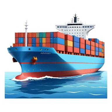 Large container ship with colorful shipping containers on deck sailing on ocean sticker