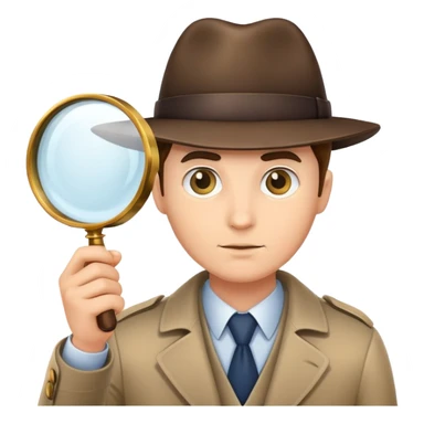 detective with magnifying glass sticker