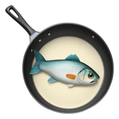 a fish in a frying pan sticker