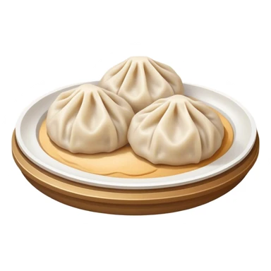 two buuz Mongolian dumpling  sticker