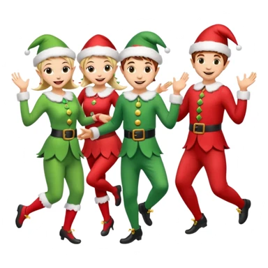 multipal dancing male and female Christmas elves  sticker