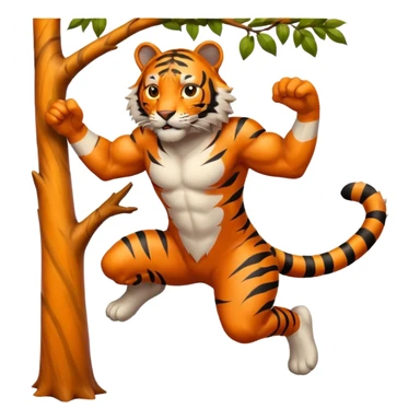tiger jumping from tree sticker