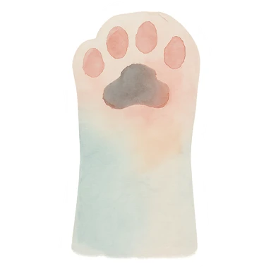 cat paw, delicate brushstrokes sticker