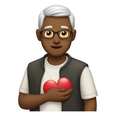 Father holds his heart in his arm sticker