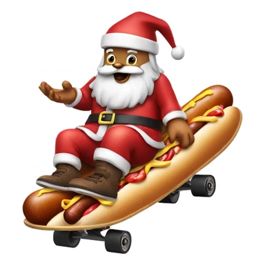 Santa riding a skateboard while eating 10 hotdogs sticker