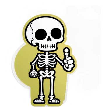 A skeleton with the middle finger sticker