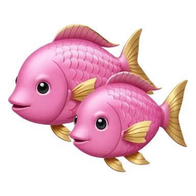 Light pink and gold two fish Pisces sticker
