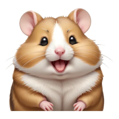 Cinematic Cute Yawning Brown and White Banded Hamster Portrait Emoji, Head tilted slightly with a dramatic, wide-open yawn, revealing a soft, banded fur of brown and white with tiny droopy ears, round dark eyes barely open in drowsy contentment, Simplified yet irresistibly adorable features, highly detailed, glowing with a soft, cozy glow, high shine, relaxed yet expressive, stylized with a touch of whimsy, bright and endearing, soft glowing outline, capturing the essence of a sleepy yet affectionate hamster, so drowsy it feels like it could stretch out of the screen and curl up for a nap! sticker