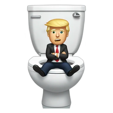 donald trump on a toilet sticker