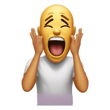 scream emoji wuth hands on cheek and opened mouth sticker