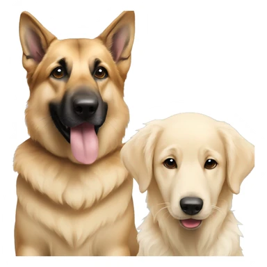 German shepherd and English cream retriever together  sticker