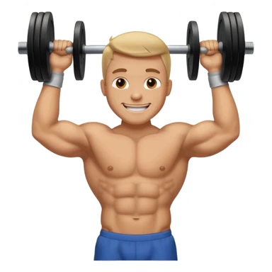 glorious gentlemen moustache lifting heavy weights and smiling sticker