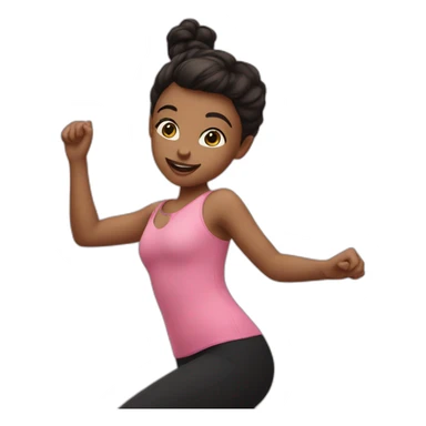 Girl dancing in black leggings and pink top sticker