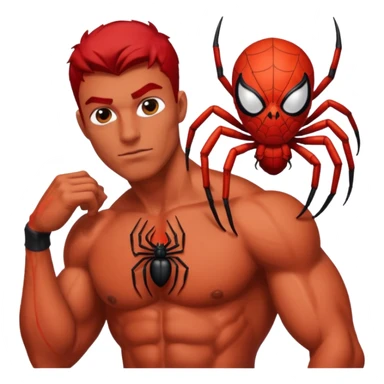 red man with spider  sticker