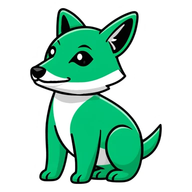 Geometric Maya glyph animal symbol, strictly only white and deep dark green colors, sharp clean lines, angular, no cute styling sticker