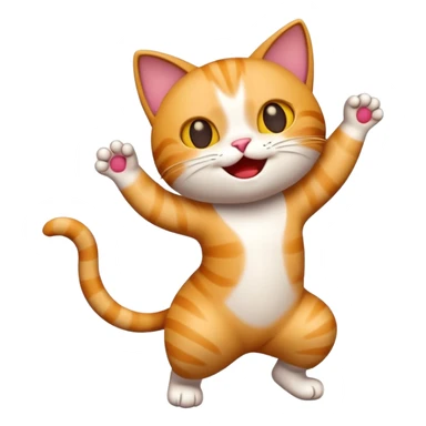 An emoji of a cat dancing sticker