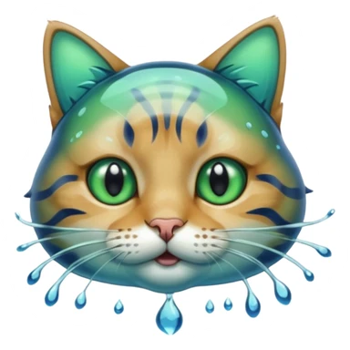 cat underwater sticker