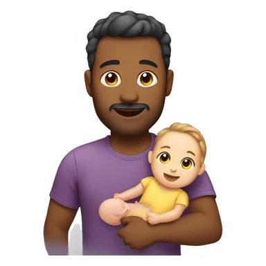 Dad holding baby girl sticker