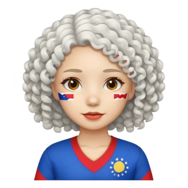 white curly hair girl pinoy flag sticker