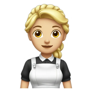 maid girl white sticker